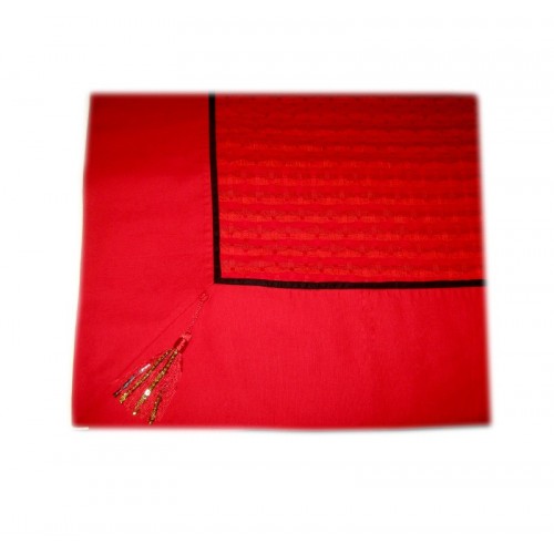 Red handmade tablecloth