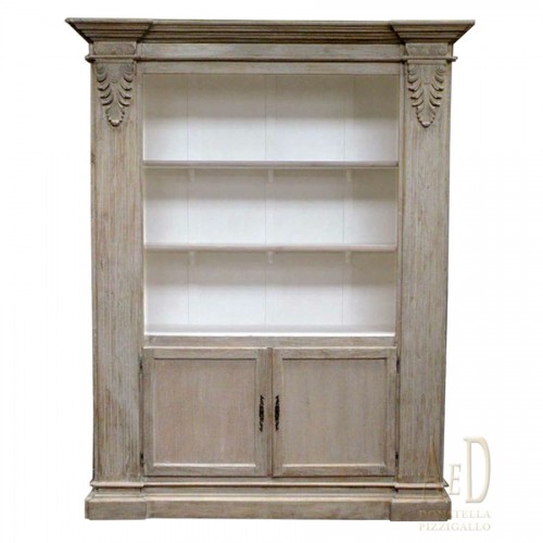 WOODEN BOOKCASE WITH TWO DOORS