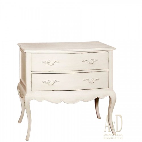WHITE PICKLED WOOD CHEST OF DRAWERS SHABBY CHIC