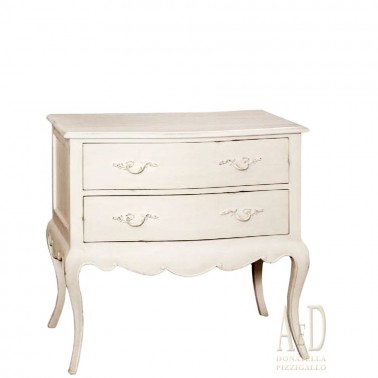 WHITE PICKLED WOOD CHEST OF DRAWERS SHABBY CHIC