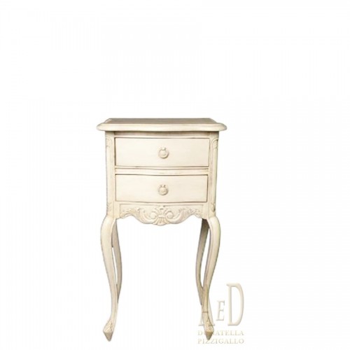 PICKLED WOOD BEDSIDE TABLE SHABBY CHIC