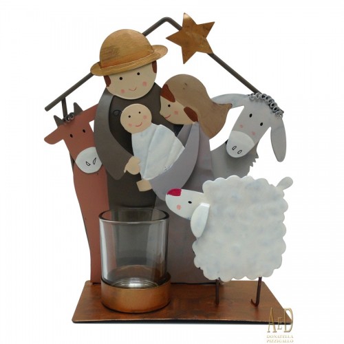 Presepe in Latta con Lumino