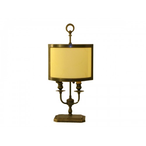 Table lamp with antique brass finish