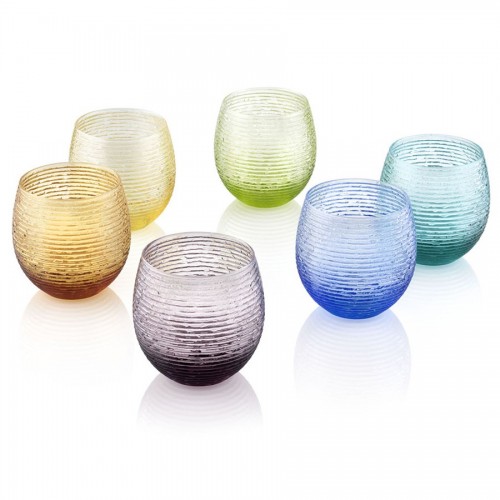 6 Water Glasses Set IVV Multicolor